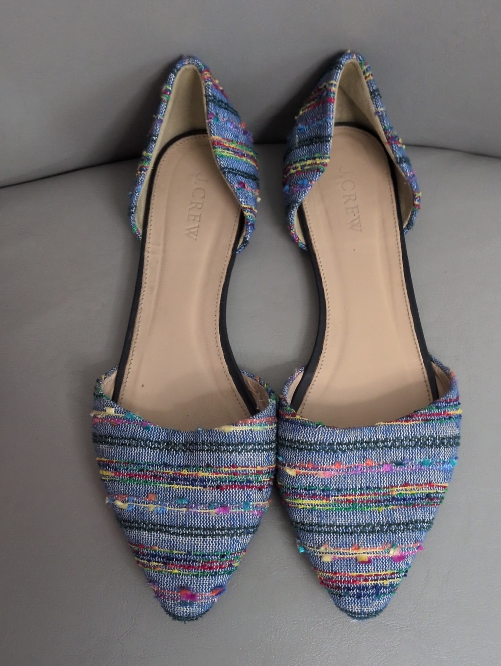 J.Crew d'Orsay Multi Denim Flat